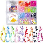Xmada 750 PCS Acrylic Assorted Beads - Aesthetic Beads Cute Beads for Bracelets Making, Flower Star Butterfly Pastel Beads,Acrylic Beads, Assorted Beads for Jewelry Making (12COLOR-Acrylic-Bead)