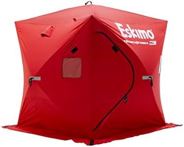 Eskimo 69143 Quickfish 3 Pop-Up Portable Hub-Style Ice Fishing Shelter, 34 Square Feet of Fishable Area, 3 Person Shelter