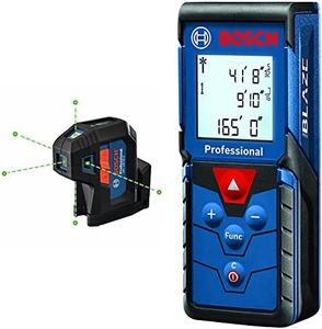 Bosch GPL100-50G 125ft Green 5-Point Self-Leveling Laser with VisiMax Technology and Integrated 360° Multipurpose Mount & Blaze Pro GLM165-40 165ft Laser Distance Measure with Color Backlit Display