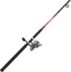 Quantum Optix Spinning Reel and Fishing Rod Combo, 9-Foot 2-Piece Fishing Pole, Extended EVA Foam Handle, Size 80 Reel, Changeable Right- or Left-Hand Retrieve, Quickset Anti-Reverse, Silver