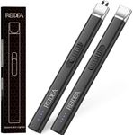 REIDEA 2 Pack Electric Arc Lighter, Windproof Flameless USB Rechargeable with Safe Button and Power Indicator for Candle, BBQ and Fireworks, Obsidian Black