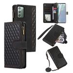 Asuwish Phone Case for Samsung Galaxy Note 20 5G Wallet Cover With Tempered Glass Screen Protector and Wrist Strap Flip Zipper Credit Card Holder Cell Note20 Notes 20s Twenty Not S20 Women Girls Black