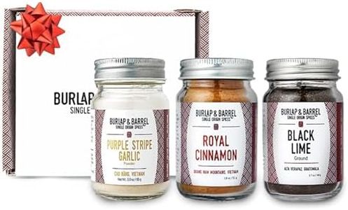 Burlap & Barrel 3-Pack Spice Gift Set - As Seen On Shark Tank! - 3 Spices Selected for the Curious Cook - Seasonings for Cooking - Gift for Mom - Includes Cinnamon, Garlic & Lime - 3 Full Size Jars