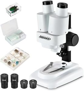 AOMEKIE Microscope for Kids Students 20X 40X with 10Pcs Slides Insect Specimen Stereo Microscope for Kids with WF eyepieces LED Light Source Portable Stereoscope