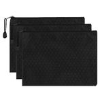 3 Pcs Zip Files Bags A5 File Category Bag Durable Waterproof Pouch Zipper for School Business Office Stationery Document Magazine Travel