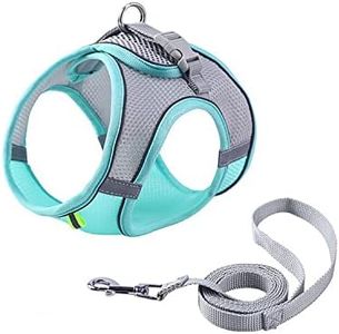 Cat Harness and Lead Set, Breathable Cat Leash with 1.5m/4.9 Ft Traction Rope, Adjustable Escape Proof Soft Cat Vest Harness with Reflective Strip for Walking, Jogging, Outdoor Activity (XXS)