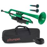 PInstrument pTrumpet Plastic Trumpet - Mouthpieces and Carrying Bag - Bb Authentic Sound for Student & Beginner - Durable ABS Construction - Green