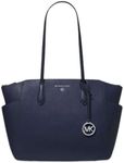 Marilyn Medium Top-Zip Leather Tote - Navy