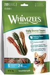 WHIMZEES Toothbrush Dental Dog Treats, Value Bag, Small (7-12 kg Dogs), Natural Daily Dental Chews (Pack of 24)