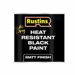 RUSTINS HRMB250 Quick Dry BlackPaint, Heat Resistant Black Paint 250ml