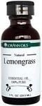 LorAnn Super Strength Lemongrass Oil, Natural Flavor 1 ounce bottle