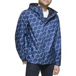 Tommy Hilfiger Men's Legacy Lightweight Breathable Waterproof Hooded Rain Jacket Raincoat, Nautical Rope Print, 3X