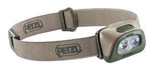 PETZL - TACTIKKA + Headlamp, 350 lumens, Ultra-Compact Headlamp, Desert