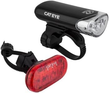 CATEYE, HL-EL135 Headlight and Omni 3 Rear Tail Light, LED Light Set for Bikes