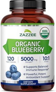Zazzee USDA Organic Wild Blueberry 10:1 Extract, 5000 mg Strength, 120 Vegan Capsules, 4 Month Supply, Concentrated and Standardized 10X Whole Fruit Extract, 100% Vegetarian, All-Natural and Non-GMO