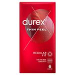 Durex Thin Feel Condoms Enhanced Sensitivity Regular Fit 6s