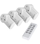 Wireless Remote Control Sockets, Vlio Home Programmable Electrical Outlet Switch Plug for Lights, Power Strips, Household Appliances, up to 30m/100ft Operating Range, 4 Pack