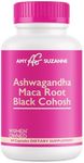 Amy Suzanne Ashwagandha, Black Cohosh, Maca Root Supplements for Women - Hormone Balance with 9 Herbal Extracts - Stress, Cognitive Support, Perimenopause Supplements for Hormone Harmony, 60 Capsules