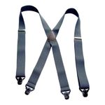 Holdup 1 1/2" wide Classic Series Suspenders for Men with Patented Gripper Clasp, Gray, Large