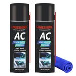 UNIESHINE AC Vent & Duct Cleaner Foam Spray 500ml (415g x 2) - Odour Neutralizer with Pipe & Microfiber Cloth for Effective Hygiene & Deep Cleaning - Pack of 2