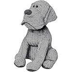 Riva Paoletti Herringbone Dog Doorstop - Grey - Heavyweight Sand Filling - Polyester and Acrylic - 17 x 18 x 30cm (7" x 7" x 12" inches) - Designed in the UK