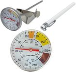 Milk Frothing Thermometer for Coffee Chocolate - Cappuccino Frothy Milk Foam Stainless Steel Thermometer for 12 Oz, 20 Oz and 32 Oz Espresso Steaming Pitchers 2" Dail 5" Stem