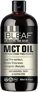 BLEAF MCT Oil For Weight Management - Keto & Vegan Oil MCTs C8, C10, C12 from Coconuts - Fatty Acid Brain & Body Fuel, Flavorless Oil, Perfect with Tea, Coffee, & Protein Shakes Non-GMO & Gluten Free