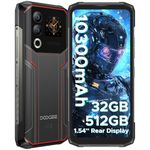 DOOGEE Blade20 Ultra Rugged Smartphone, 32GB+512GB Android Phones with 1.54" Rear Screen, 10300mAh, 50MP AI Camera, 6.6" HD+, 4G Dual SIM Free Unlocked Mobile Phones, 3 Card Slots/NFC/IP68 Waterproof