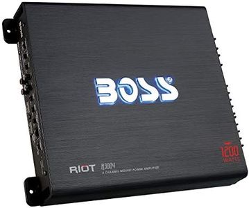 BOSS Audio Systems R3004 4 Channel Car Amplifier - 1200 Watts, 2/4 Ohm Stable, Class A/B, Full Range, Bridgeable, MOSFET Power Supply, Remote Subwoofer Control