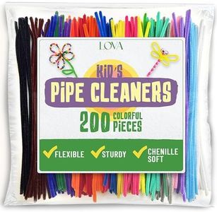 LOVA Pipe Cleaners for Crafts, 200 Count Multicolor 12 Inch Chenille Stems, Flexible Fuzzy Craft Sticks for DIY Projects, Classroom Activities, Decorations & Cleaning Narrow Gaps