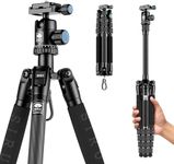 SIRUI Traveler 5C Carbon Fibre Tripod for Camera, Portable Travel Tripod with 360° Panoramic Ball Head, Compact Tripod with Extendable Centre Column for DSLR, Camcorder, Smartphone, Max Load 4kg