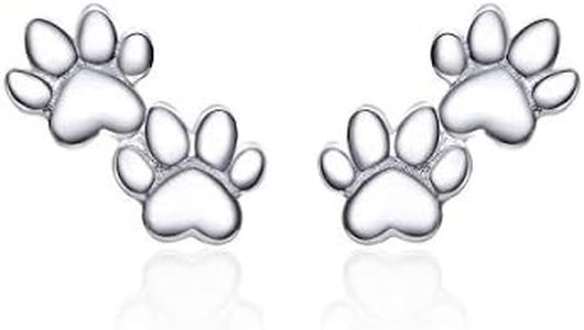 Gifts for Women Sterling Silver Stud Earrings for Women Girls Lovely Puppy Dog Paw Print Earring Ear Studs Piercing Hypoallergenic Fashion Jewelry