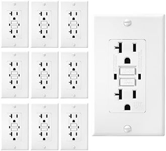 EverElectrix 10 Pack GFCI Outlet 20 Amp, Self-Test GFI Electrical Outlet with LED Indicator, WR Weather Resistant GFCI Receptacle, Ground Fault Circuit Interrupters with Wall Plate & Screws, UL Listed