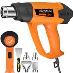 2000W Heat Gun, AIUNAOM Professional Hot Air Gun with 9-Level Temp Settings 50°C - 650°C and 5 Accessories, Fast Heating & Overload Protection, for Paint Stripping Crafts Heat Shrink