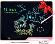 LCD Writing Tablet for Kids, 16 Inch USB Rechargeable Doodle Board Drawing Tablet for Kids, Reusable Electronic Drawing Pads Educational Toys for Boys Girls, Pink