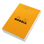 RHODIA 10200C - Stapled Notepad N°10 Orange - A8 - Small Squares - 80 Detachable Sheets - 80G Clairefontaine Paper - Soft, Resistant and Waterproof Coated Card Cover - Basics