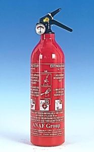 Extincteur à Poudre pour Voiture, Bateau, Caravane, et Maison avec manomètre, homologué NF, 1 kg