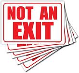 (5 Pack) Not an Exit Signs for Business 10"x7" Self Adhesive No Exit Sign for Door, Office, and Business.