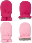 Baby Toddler Winter Warm Mittens Little Kids Sherpa Fleece Lined Gloves for Baby Girls Boys 2 Pairs