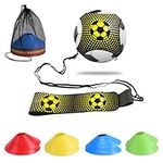 YGORTECH Football Kick Trainer Soccer Football Training Equipment Aid with 8 Soccer Cones,Football Gifts for Boys and Kids,Hands Free Solo Practice for Football Skills Improvement