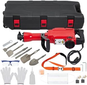 GarveeTech 6-piece set 65A 2200W 3 110 Hammer Drill 2200w Electric Demolition Jackhammer Set - Jack Hammer Powerful Performance, 2 Chisels, Gloves, Tool Box, Wrench. Ideal For Superior Demolition Jobs