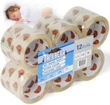 TAPEBEAR No Noise Packing Tape, Upgraded High Transparency 2.6mil x 1.88" x 55Yards Quiet Packaging Tape Refill Rolls, Heavy Duty Shipping Tape for Sealing, Storage, Moving, 12 Rolls, Total 660Yards