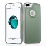 Pikkme Chrome Leather Back Cover | Flexible Pu Leather | Full Camera Protection | Silver Electroplated Chrome | Bumper Case for iPhone 7 Plus / 8 Plus (Chrome Green)