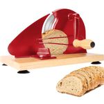 Airvows Manual Bread Slicer for Homemade Bread,Even Slicing Thickness-Adjustable Slices,Sourdough Slicer with Scale Lines&SuperStrong SuctionCup Fixation(Red)