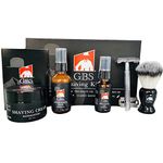 G.B.S Men's Shaving Gift Set - Progress Adjustable Safety Razor, Chrome Bowl, Badger Brush Stand. Includes Natural Shaving Soap, 10 (De) Double Edge Blades Ultimate Wet Shaving Experience.