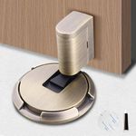 Upgraded Magnetic Door Stopper, 2024 New Punch-Free Mechanical Silent Floor Door Stop, Adjustable No Drilling Mechanical Floor Doorstop Magnetic Door Locks with Adhesive (Brown Bronze)