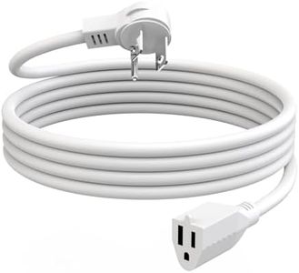 SmartWhale 6FT Extension Cord Indoor, 1875W 15A Flat Plug Extension Cord with 3 Prong, Low Profile Power Cable, White