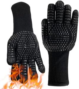 YXLIVE Multipurpose BBQ Grill Gloves, Extreme Heat Resistant up to 800℃, Non-Slip Silicone Insulated Mitts for Cooking, Baking, Grilling, Welding, Smoker, Oven, Fire, Cutting, and Outdoor Camping