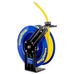 Goodyear Air Hose Reel Retractable 9.5mm x 15m 20BAR Max SBR Rubber Hose Heavy Duty Industrial Steel Single Arm Construction