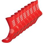 Gogogoal Anti-slip Athletic Sock for Boy Girl Bady Toddler Non-slip Slipper Sock Kids' Grip Trainning Sock for Soccer Runnin Cycling Red M 4P